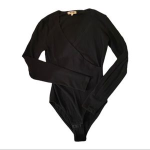 Madewell Black V-Neck Bodysuit (S)